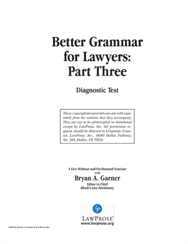The Legal-Writing Skills Test — — LawProse