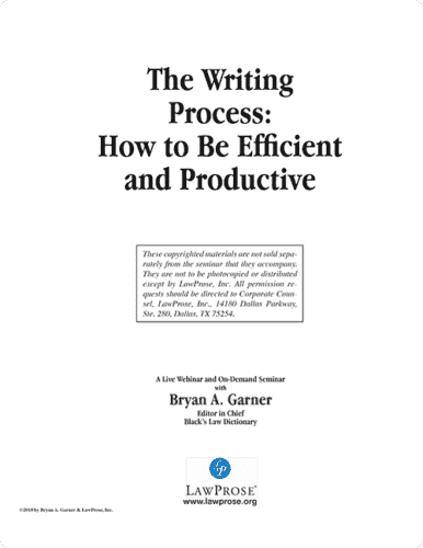 The Writing Process: How to be Efficient & Productive – LawProse