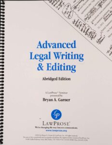 Advanced Legal Writing & Editing (Live Online)