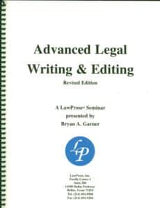 Advanced Legal Writing & Editing