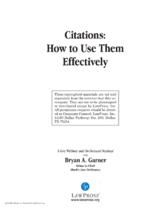 Citations: How to Use Them Authoritatively