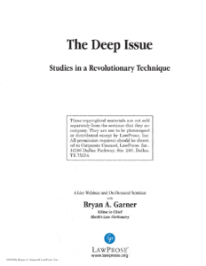 The Deep Issue: Studies in a Revolutionary Idea