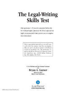 The Legal-Writing Skills Test