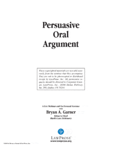 Persuasive Oral Argument