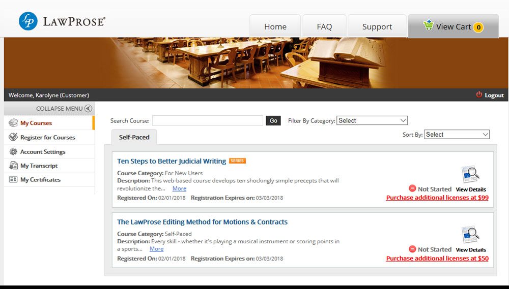 Registered Courses e-learning Site - Step-by-Step Instructions and Troubleshooting