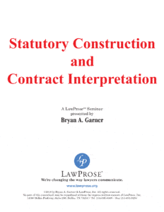 Statutory Construction and Contract Interpretation