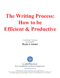 The Writing Process: How to be Efficient & Productive